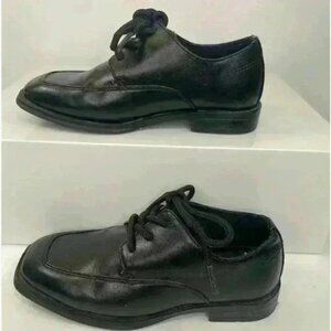 Sonoma Black Dress Shoe Boy's Size 12 M Lace Up Square Toe Memory Foam